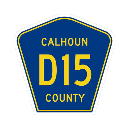 Calhoun County Route D15 IA (Iowa) (Road Sign) STICKER Vinyl Kiss-Cut Decal 3 Inch White - The Sticker Space