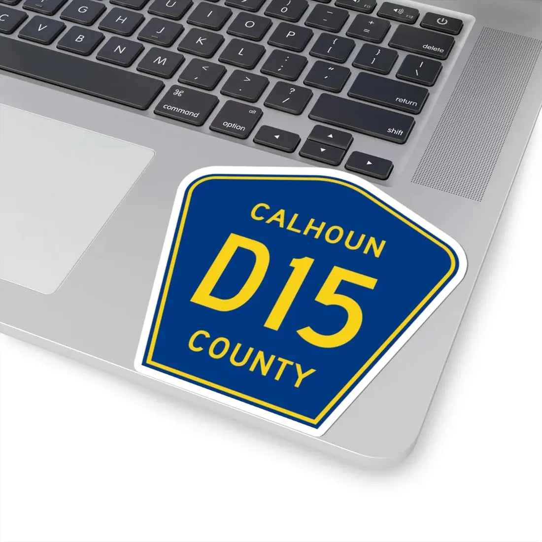 Calhoun County Route D15 IA (Iowa) (Road Sign) STICKER Vinyl Kiss-Cut Decal - The Sticker Space