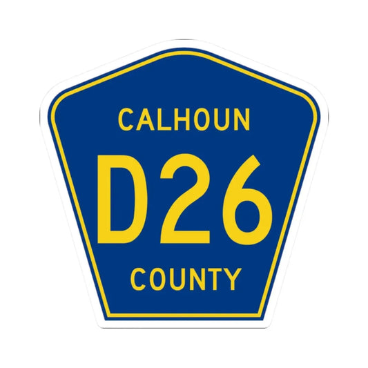 Calhoun County Route D26 IA (Iowa) (Road Sign) STICKER Vinyl Kiss-Cut Decal 2 Inch White - The Sticker Space
