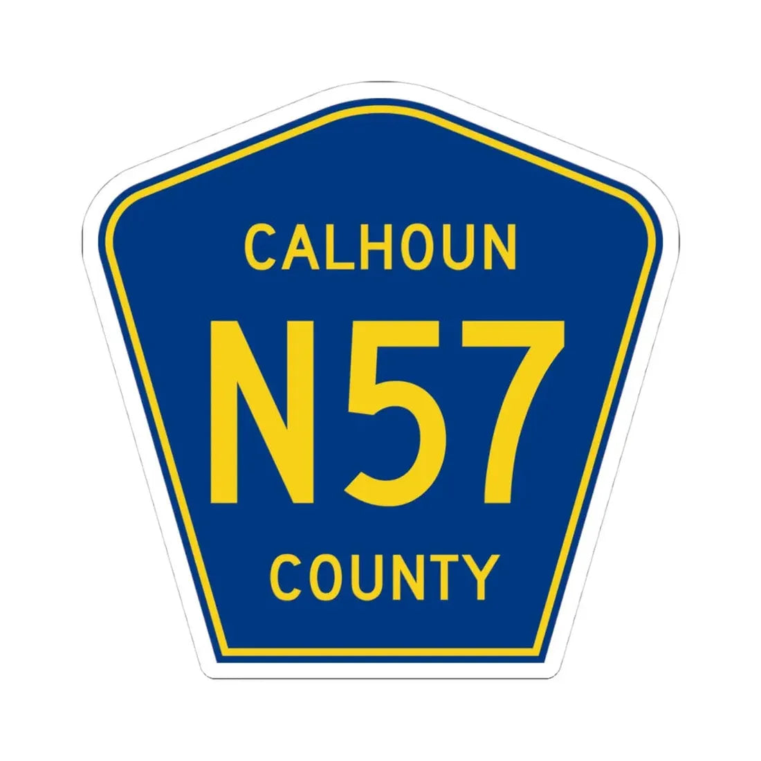 Calhoun County Route N57 IA (Iowa) (Road Sign) STICKER Vinyl Kiss-Cut Decal 4 Inch White - The Sticker Space