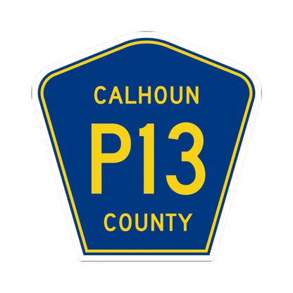 Calhoun County Route P13 IA (Iowa) (Road Sign) STICKER Vinyl Kiss-Cut Decal 2 Inch White - The Sticker Space