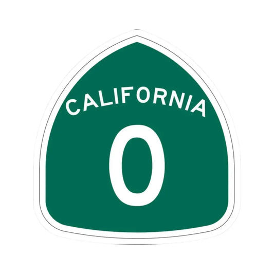 California 0 (California) (Road Sign) STICKER Vinyl Kiss-Cut Decal 2 Inch White - The Sticker Space