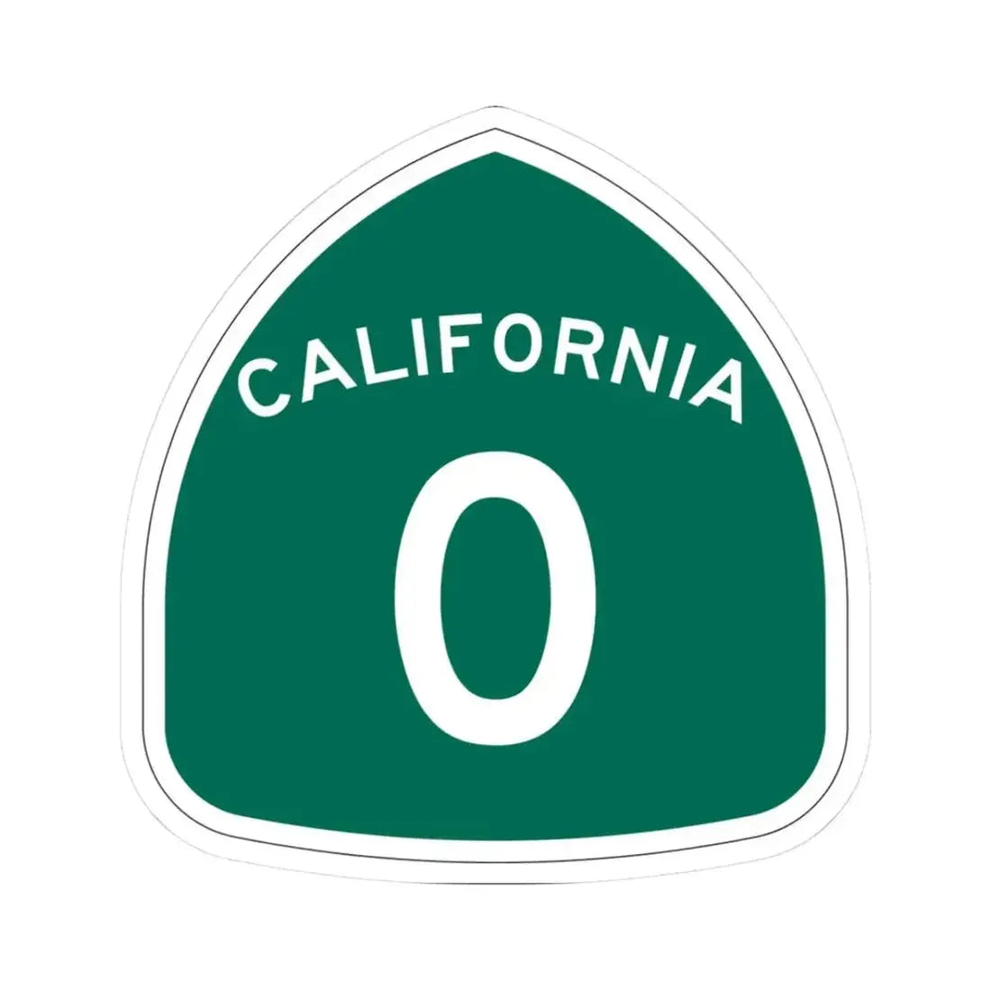 California 0 (California) (Road Sign) STICKER Vinyl Kiss-Cut Decal 3 Inch White - The Sticker Space