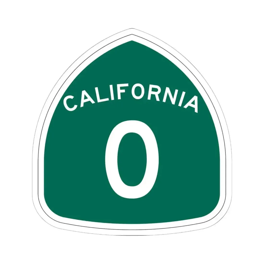 California 0 (California) (Road Sign) STICKER Vinyl Kiss-Cut Decal 6 Inch White - The Sticker Space
