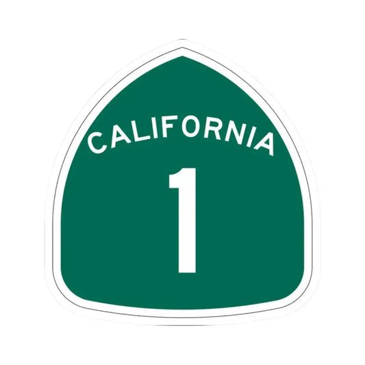 California 1 (California) (Road Sign) STICKER Vinyl Kiss-Cut Decal 2 Inch White - The Sticker Space