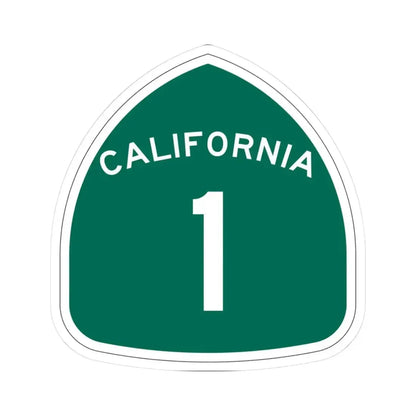 California 1 (California) (Road Sign) STICKER Vinyl Kiss-Cut Decal 3 Inch White - The Sticker Space