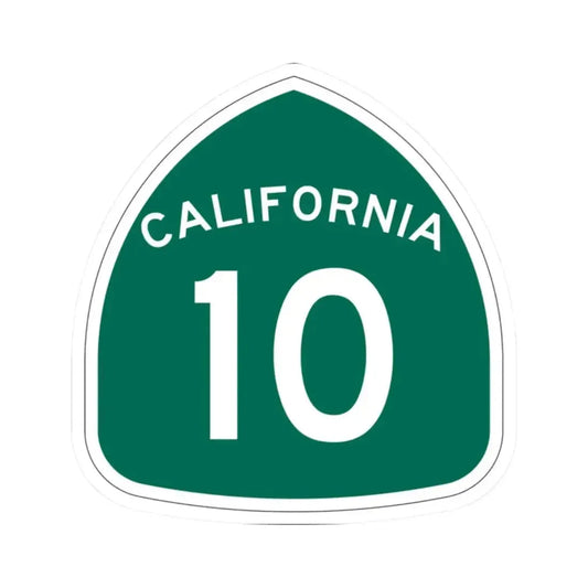 California 10 (California) (Road Sign) STICKER Vinyl Kiss-Cut Decal 2 Inch White - The Sticker Space