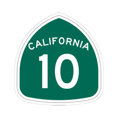 California 10 (California) (Road Sign) STICKER Vinyl Kiss-Cut Decal 6 Inch White - The Sticker Space