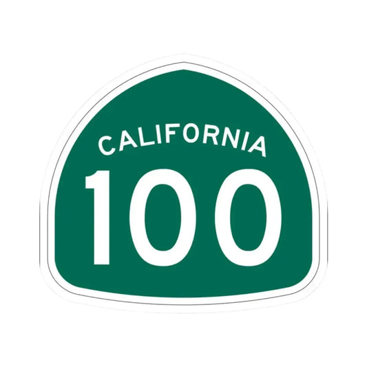 California 100 (California) (Road Sign) STICKER Vinyl Kiss-Cut Decal 2 Inch White - The Sticker Space