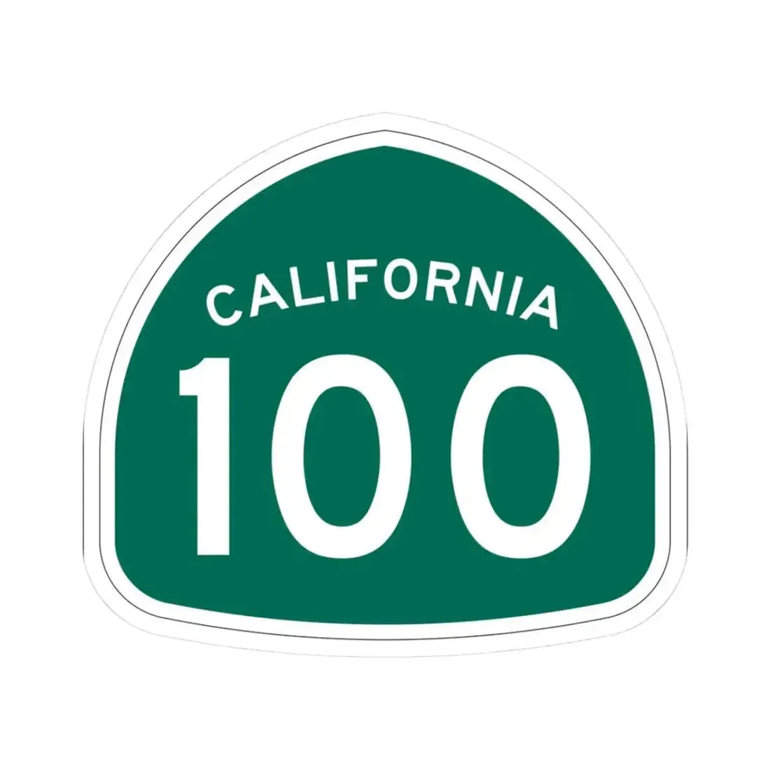 California 100 (California) (Road Sign) STICKER Vinyl Kiss-Cut Decal 3 Inch White - The Sticker Space