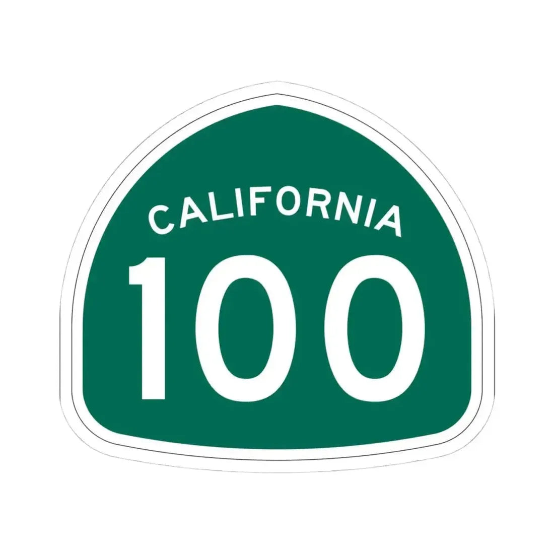 California 100 (California) (Road Sign) STICKER Vinyl Kiss-Cut Decal 4 Inch White - The Sticker Space