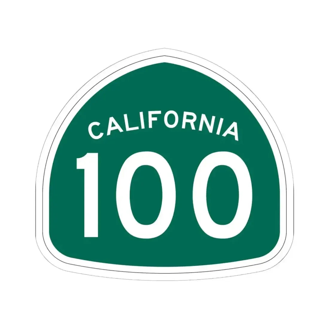 California 100 (California) (Road Sign) STICKER Vinyl Kiss-Cut Decal 6 Inch White - The Sticker Space