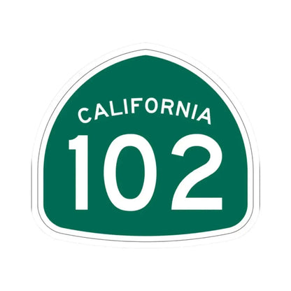California 102 (California) (Road Sign) STICKER Vinyl Kiss-Cut Decal 2 Inch White - The Sticker Space