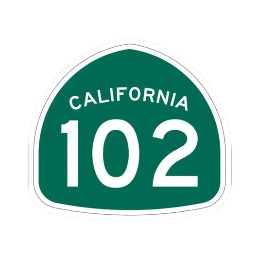 California 102 (California) (Road Sign) STICKER Vinyl Kiss-Cut Decal 2 Inch White - The Sticker Space