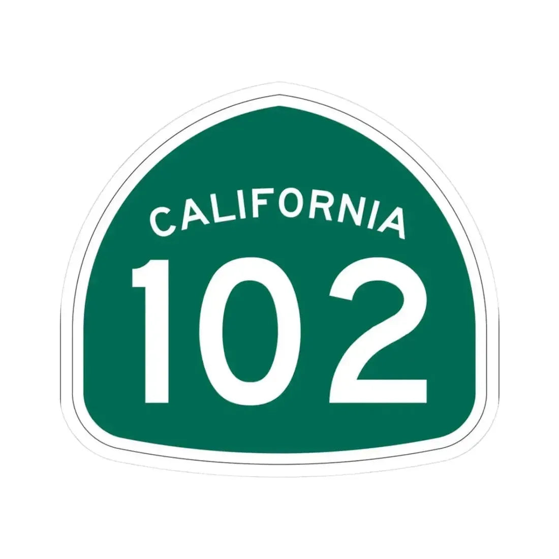California 102 (California) (Road Sign) STICKER Vinyl Kiss-Cut Decal 3 Inch White - The Sticker Space