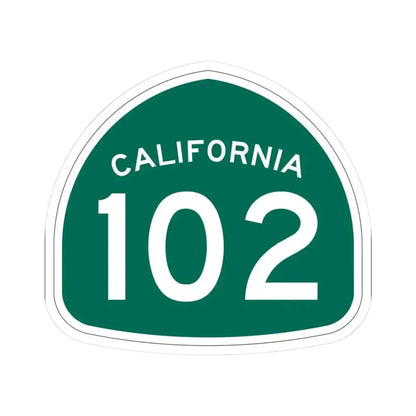 California 102 (California) (Road Sign) STICKER Vinyl Kiss-Cut Decal 3 Inch White - The Sticker Space