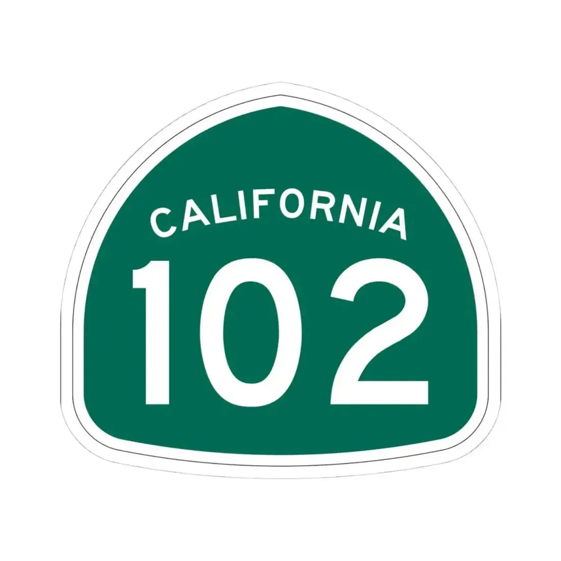 California 102 (California) (Road Sign) STICKER Vinyl Kiss-Cut Decal 4 Inch White - The Sticker Space