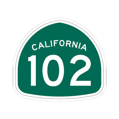 California 102 (California) (Road Sign) STICKER Vinyl Kiss-Cut Decal 4 Inch White - The Sticker Space