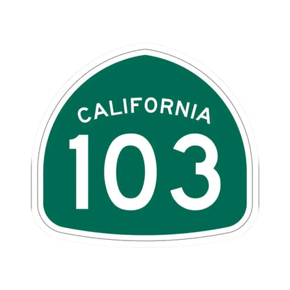 California 103 (California) (Road Sign) STICKER Vinyl Kiss-Cut Decal 2 Inch White - The Sticker Space