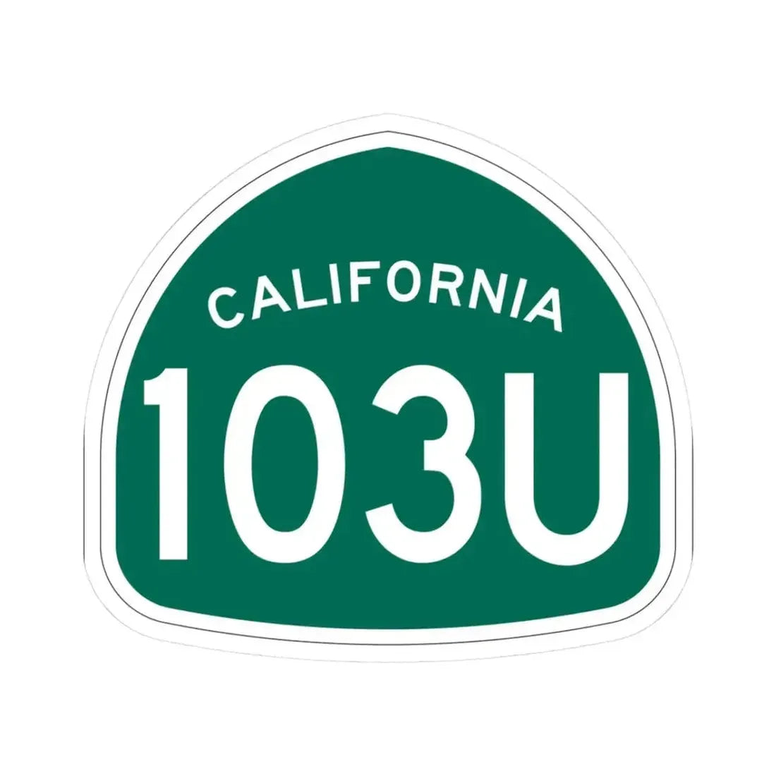 California 103U (California) (Road Sign) STICKER Vinyl Kiss-Cut Decal 3 Inch White - The Sticker Space