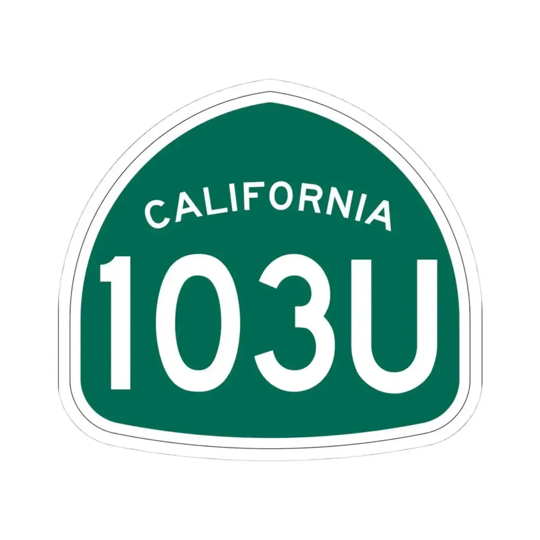 California 103U (California) (Road Sign) STICKER Vinyl Kiss-Cut Decal 4 Inch White - The Sticker Space