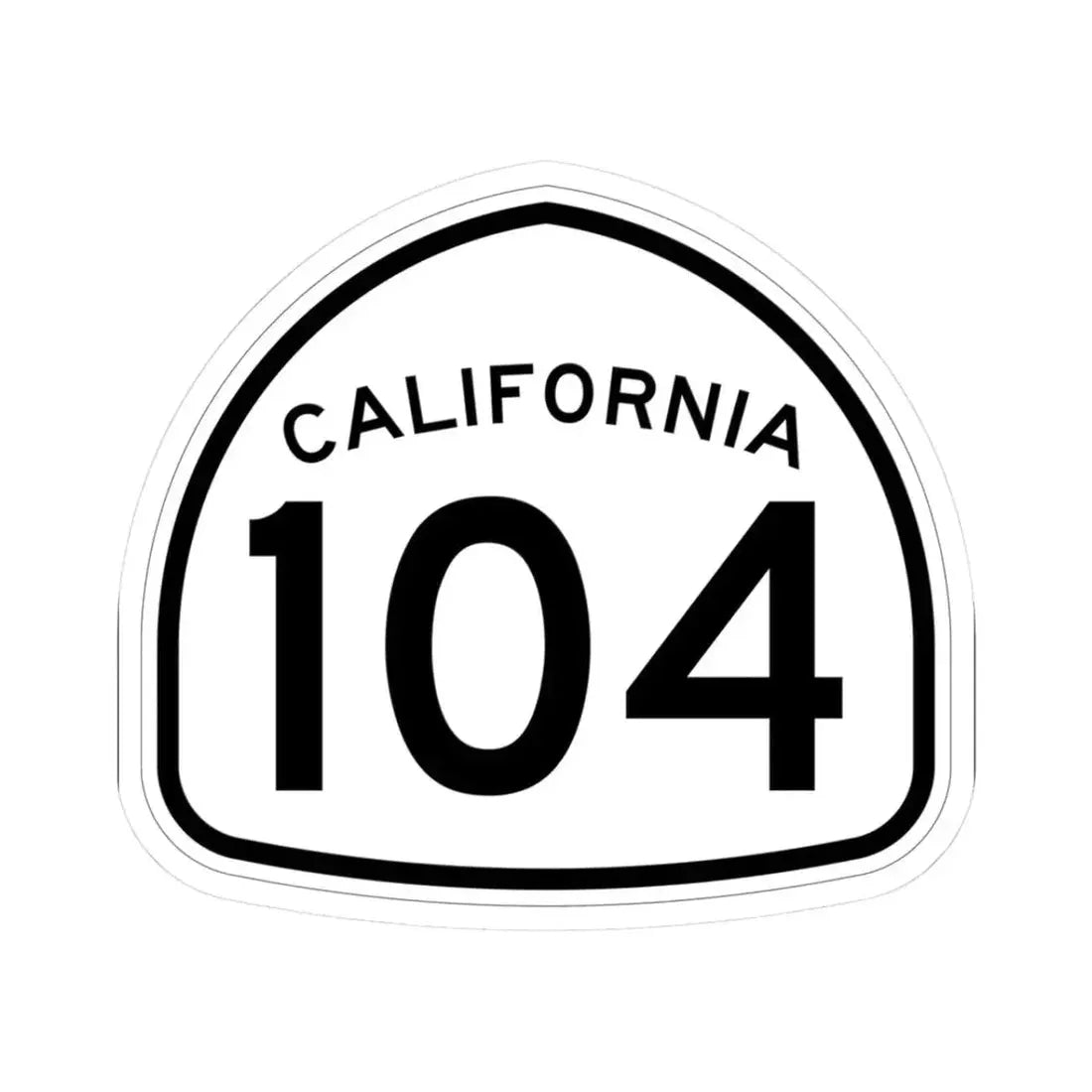 California 104 1957 (California) (Road Sign) STICKER Vinyl Kiss-Cut Decal 3 Inch White - The Sticker Space