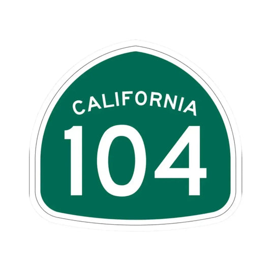 California 104 (California) (Road Sign) STICKER Vinyl Kiss-Cut Decal 2 Inch White - The Sticker Space