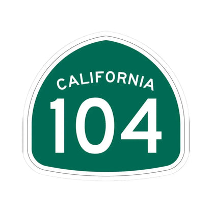 California 104 (California) (Road Sign) STICKER Vinyl Kiss-Cut Decal 3 Inch White - The Sticker Space