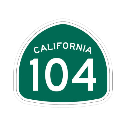 California 104 (California) (Road Sign) STICKER Vinyl Kiss-Cut Decal 4 Inch White - The Sticker Space