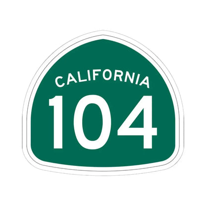 California 104 (California) (Road Sign) STICKER Vinyl Kiss-Cut Decal 6 Inch White - The Sticker Space