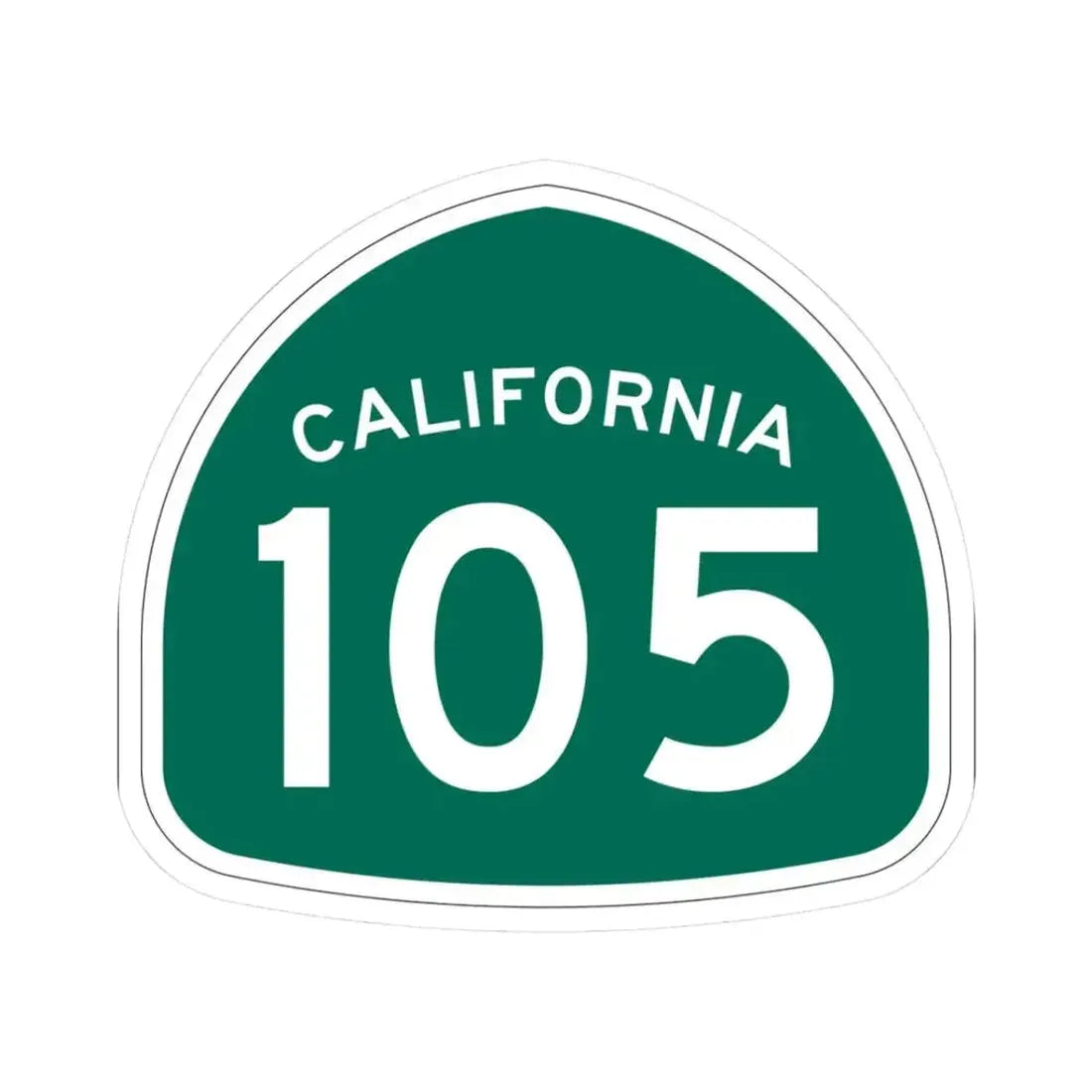 California 105 (California) (Road Sign) STICKER Vinyl Kiss-Cut Decal 3 Inch White - The Sticker Space