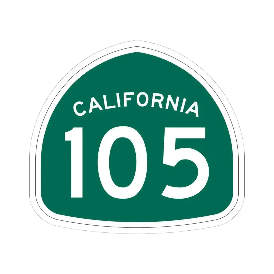 California 105 (California) (Road Sign) STICKER Vinyl Kiss-Cut Decal 4 Inch White - The Sticker Space