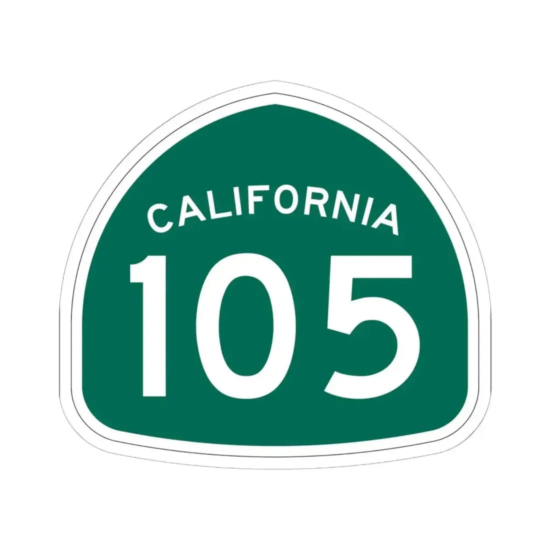 California 105 (California) (Road Sign) STICKER Vinyl Kiss-Cut Decal 6 Inch White - The Sticker Space