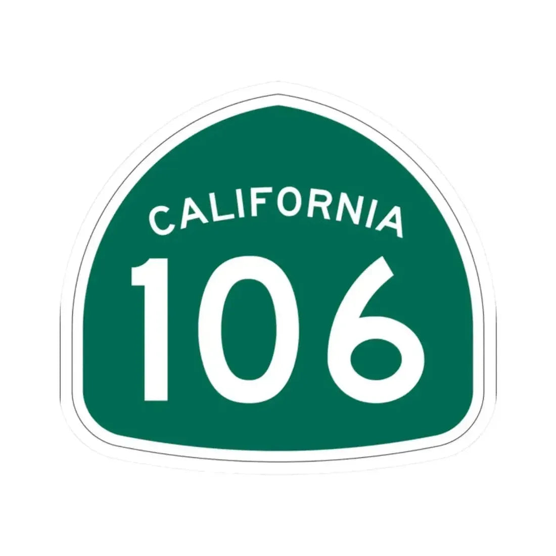 California 106 (California) (Road Sign) STICKER Vinyl Kiss-Cut Decal 2 Inch White - The Sticker Space
