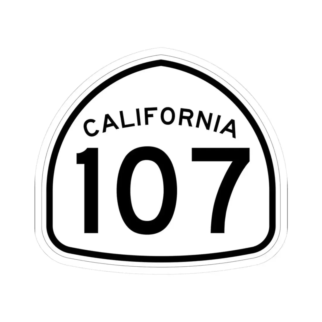 California 107 1957 (California) (Road Sign) STICKER Vinyl Kiss-Cut Decal 3 Inch White - The Sticker Space