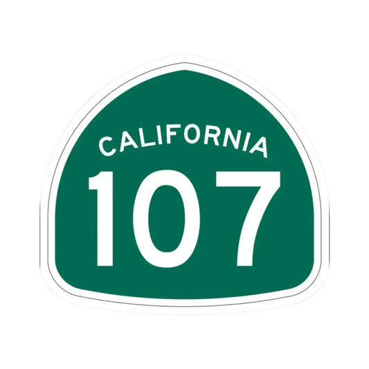 California 107 (California) (Road Sign) STICKER Vinyl Kiss-Cut Decal 2 Inch White - The Sticker Space