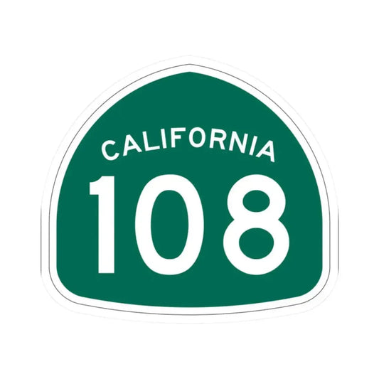California 108 (California) (Road Sign) STICKER Vinyl Kiss-Cut Decal 2 Inch White - The Sticker Space