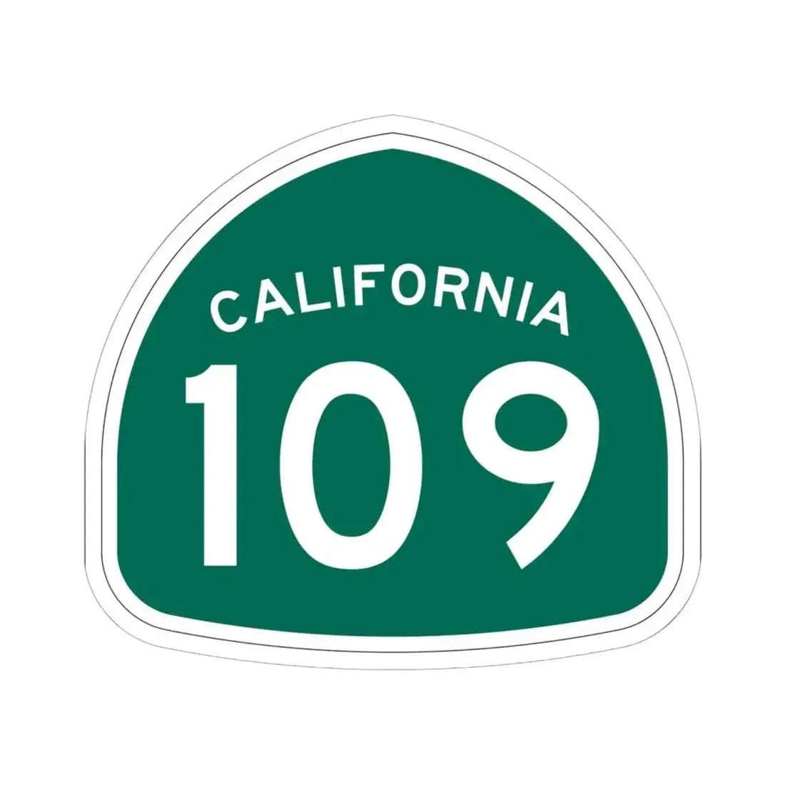 California 109 (California) (Road Sign) STICKER Vinyl Kiss-Cut Decal 6 Inch White - The Sticker Space