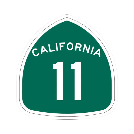 California 11 (California) (Road Sign) STICKER Vinyl Kiss-Cut Decal 2 Inch White - The Sticker Space