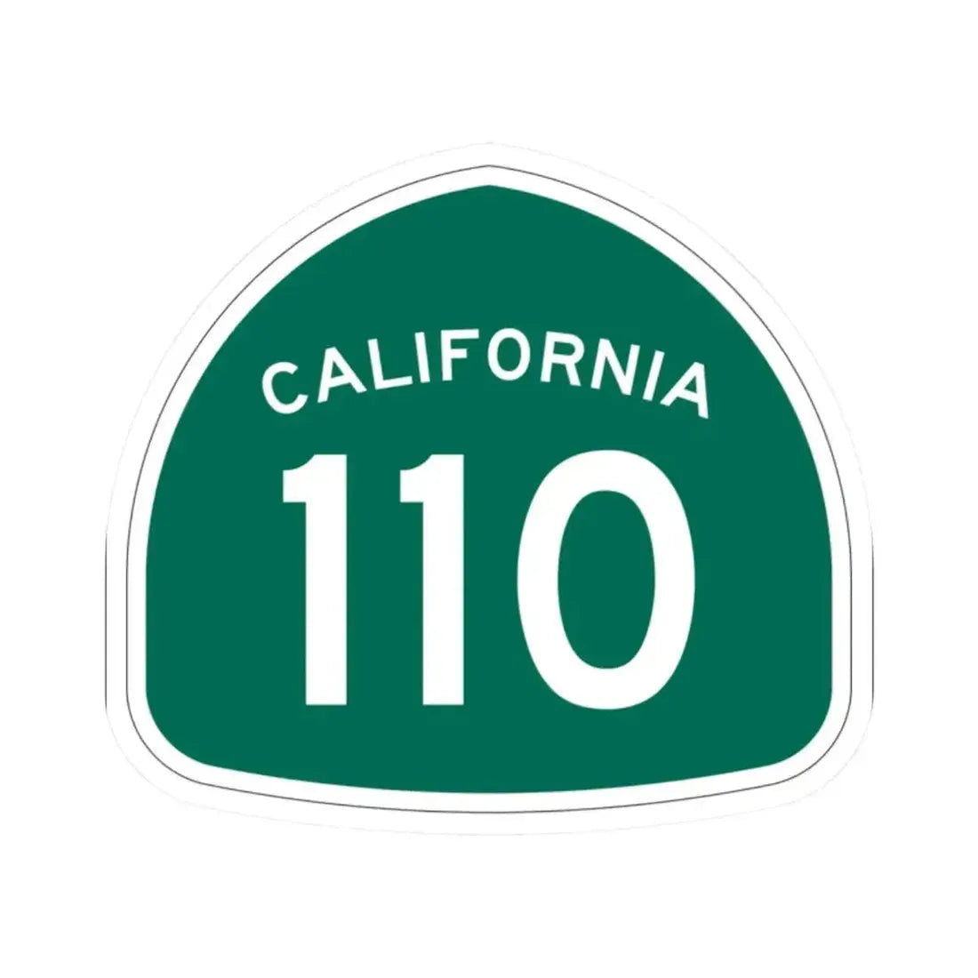 California 110 (California) (Road Sign) STICKER Vinyl Kiss-Cut Decal 2 Inch White - The Sticker Space