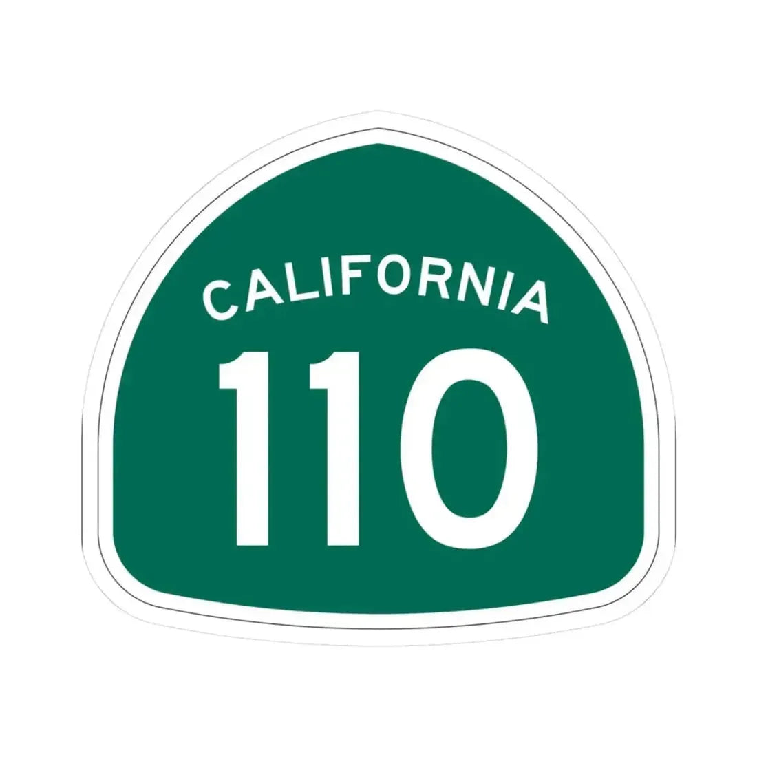 California 110 (California) (Road Sign) STICKER Vinyl Kiss-Cut Decal 3 Inch White - The Sticker Space