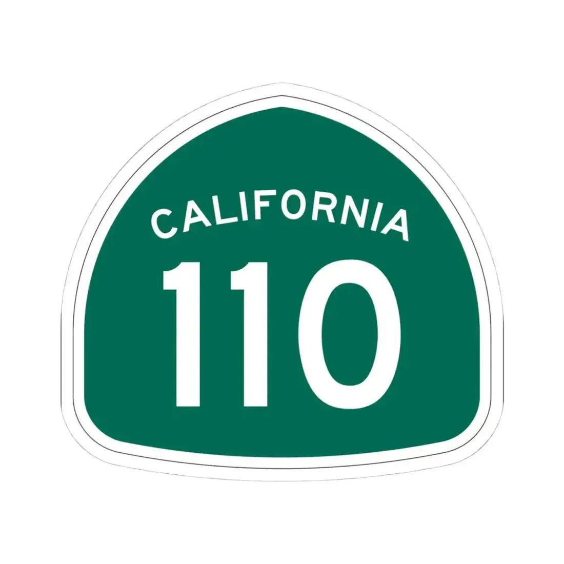 California 110 (California) (Road Sign) STICKER Vinyl Kiss-Cut Decal 4 Inch White - The Sticker Space