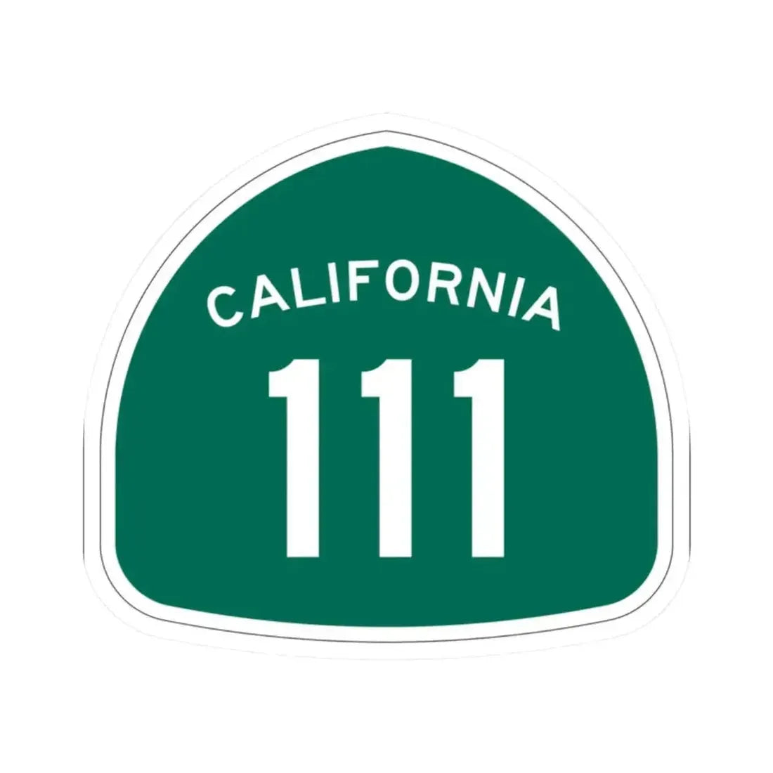 California 111 (California) (Road Sign) STICKER Vinyl Kiss-Cut Decal 2 Inch White - The Sticker Space