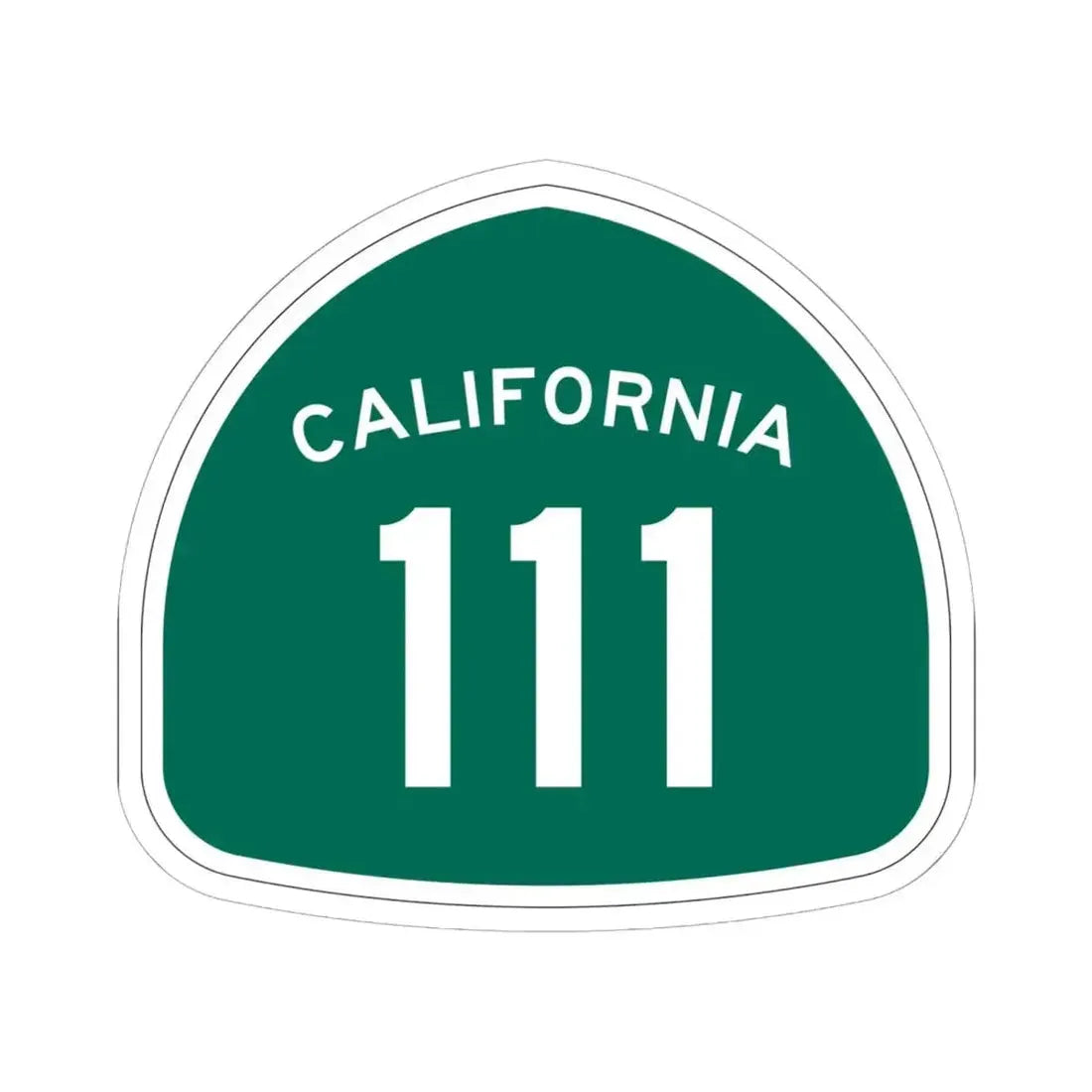 California 111 (California) (Road Sign) STICKER Vinyl Kiss-Cut Decal 6 Inch White - The Sticker Space