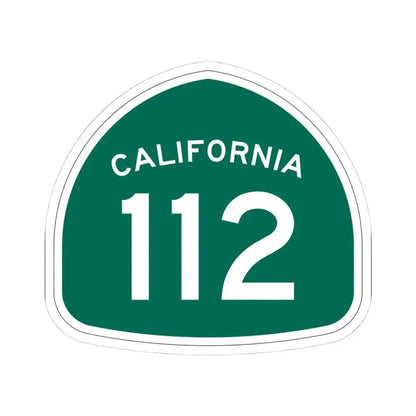 California 112 (California) (Road Sign) STICKER Vinyl Kiss-Cut Decal 4 Inch White - The Sticker Space