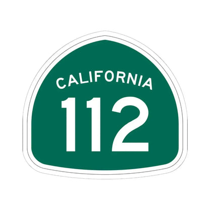 California 112 (California) (Road Sign) STICKER Vinyl Kiss-Cut Decal 6 Inch White - The Sticker Space