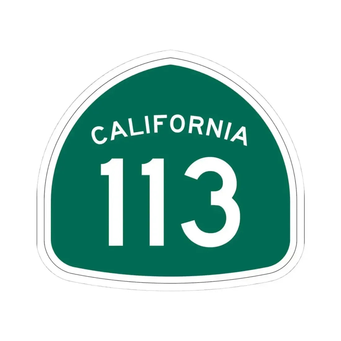 California 113 (California) (Road Sign) STICKER Vinyl Kiss-Cut Decal 4 Inch White - The Sticker Space
