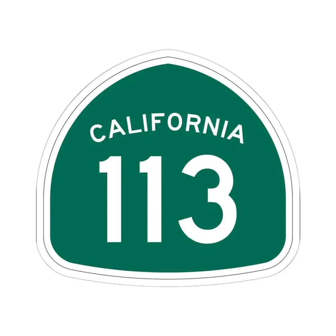 California 113 (California) (Road Sign) STICKER Vinyl Kiss-Cut Decal 6 Inch White - The Sticker Space