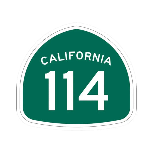 California 114 (California) (Road Sign) STICKER Vinyl Kiss-Cut Decal 2 Inch White - The Sticker Space