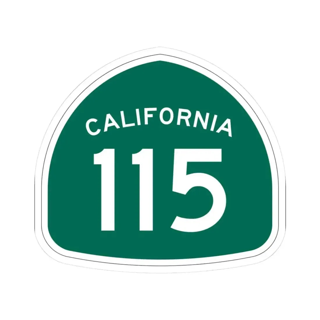 California 115 (California) (Road Sign) STICKER Vinyl Kiss-Cut Decal 3 Inch White - The Sticker Space